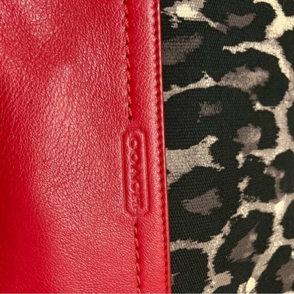 COACH Park Ocelot Print N/S Black Multicolor red F25178